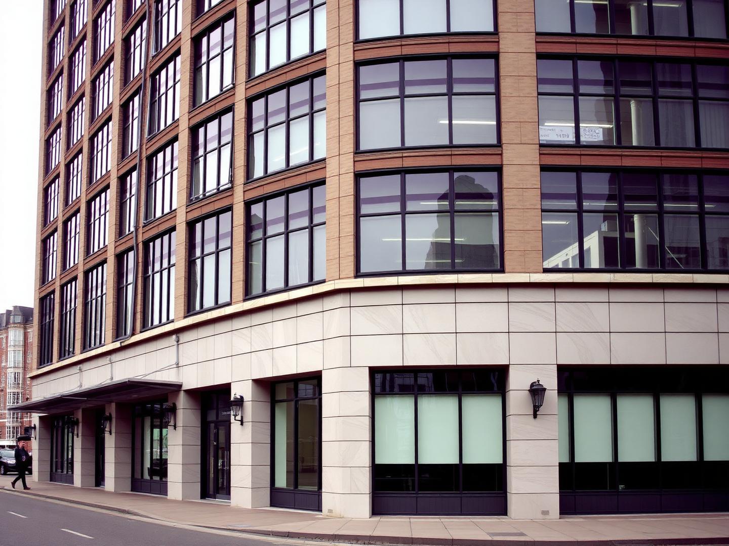 Mid-rise commercial office building on a city street