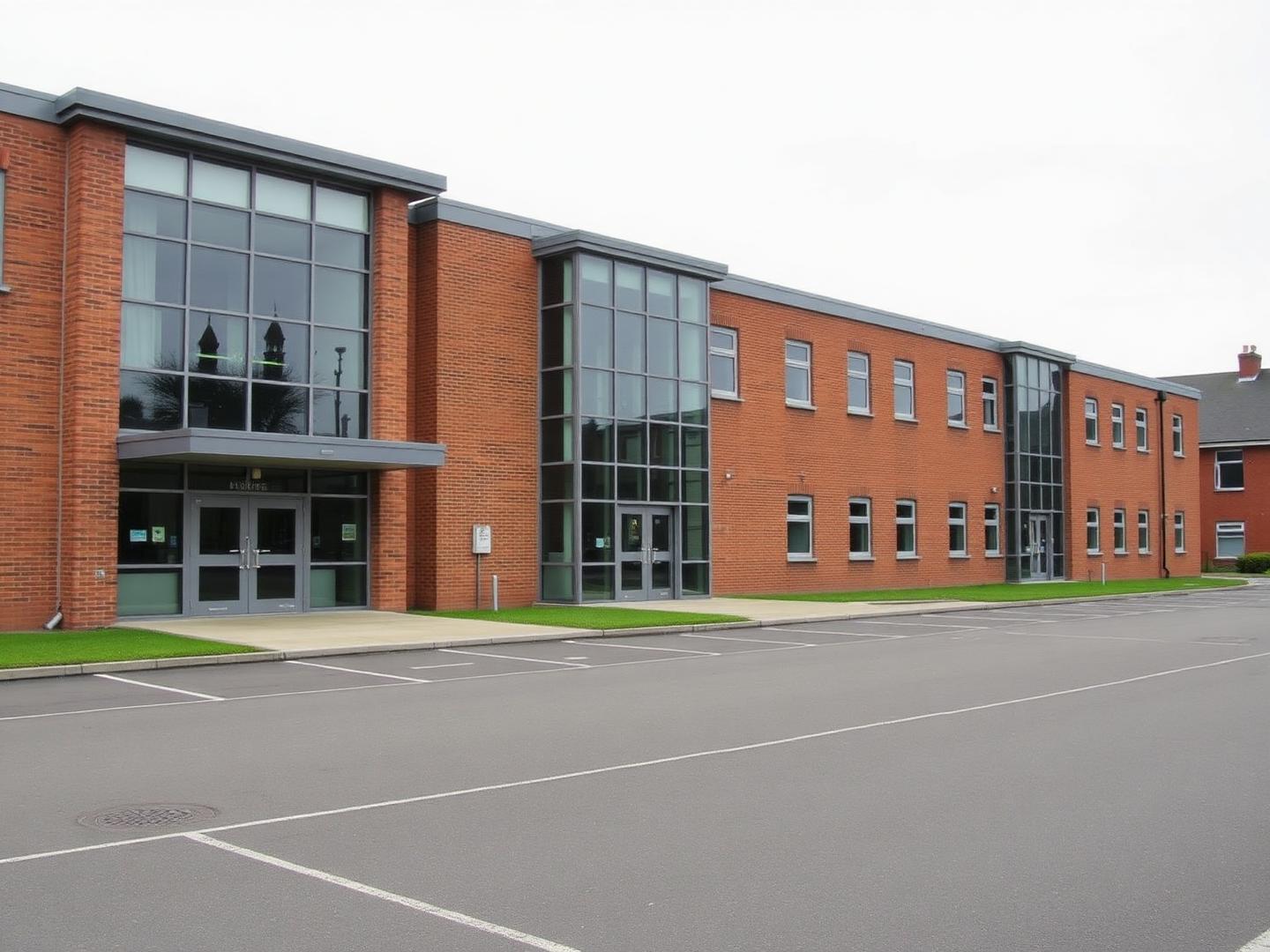 Modern British secondary school building exterior